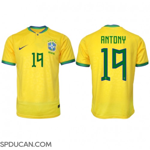 Muški Nogometni Dres Brazil Antony #19 Domaci SP 2022 Kratak Rukav